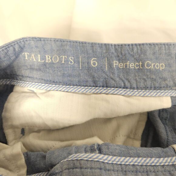 Talbots Womens 6 32x25  Blue The Perfect Crop Stretch Ankle Pants - Picture 3 of 7